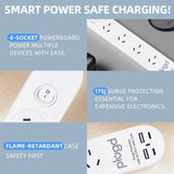 Plugd 2 USB A 2 USB C 240V 10A Powerboard with Surge Protection V915-EL0113