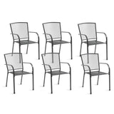 FORTIA 6pc Outdoor Dining Chair Set, for Outside with E-coating V219-OTDCHRFOS6MA