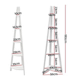 Artiss Bookshelf Corner Shelf 5 Tiers - CANE White FURNI-P-LAD-COR5T-WH