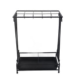 Umbrella Storage Rack Iron with Drip Tray 10 Holes 8 Hooks Umbrella Rack Stand for Home Hotel Lobby V1294-YM0716-3117220148211