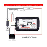 DC Battery Monitor Power Meter Ammeter Digital DC 0-200V Shunt 100A Multimeter, Meter Voltmeter V1366-AZ2-W-15811