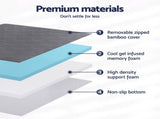 Giselle 8cm Memory Foam Mattress Topper Gel Dual Layer Foam Bamboo King MATTRESS-TOP-DL-8-K