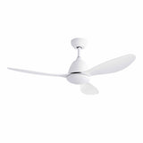 Devanti 48" Ceiling Fan with LED Light Remote Control DC Motor White CF-C-48-3B-HSG-WH