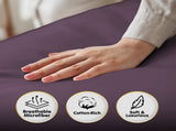 1000 Thread Count Cotton Rich Double Bed Sheet Set 4 Piece, Soft Feel Microfibre Blend, Solid C CVC-10DBL-LIL