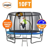 Kahuna Pro 10 ft Trampoline with Mat, Reversible Pad, Basketball Set TRA-KEM-10-OB-BB