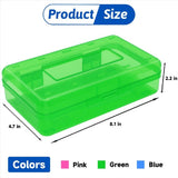 6 Pack Plastic Pencil Boxes Case Bulk Assorted Colors Capacity Box Clear with Lid Snap Closure V1192-AZ-W-23043