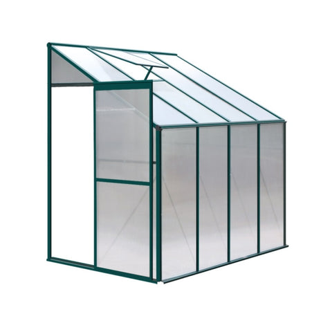 Greenfingers Greenhouse 2.52x1.27x2.13M Lean-to Aluminium Polycarbonate Green House Garden Shed GH-ALU-252X127-GN-AB