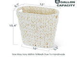 Wicker Trash Can,Bathroom Trash Can,Waterproof Wicker Waste for Bathroom,Narrow Small Waste V1258-DP02-F-948
