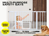 Alston 76cm Tall Baby Pet Security Gate Safety Adjustable Width with Cat Door for House Doorways V985-CATDOORGATE