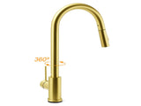 WELS Brushed Gold Pull Out Kitchen Sink Tap Basin Mixer Faucet 2 Modes Spout Set V1233-KRD519BG