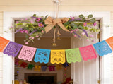 Artificial Floral Wall Hanging, 28.7in Doorway Ornament, Jute Rope Bow with Bells, Home Mantel V1369-AZ3-W-10472