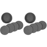 Dark Grey Cotton Round Placemats Set of 2 Woven Kitchen and Dining Table Mats V1369-AZ3-W-20151