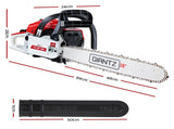 Giantz Chainsaw Petrol 58CC 20" Bar Commercial E-Start Pruning Chain Saw White CSAW-FT-20-RDWH