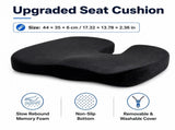 Black Memory Foam Seat Cushion - 44 x 35 x 6 cm Polyester Chair Pad, Anti-slip bottom,Thickened V888-ELOSUNG56049-4