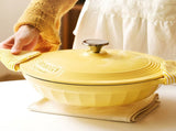 BUYDEEM CP581 Enameled Cast Iron Dutch Oven Yellow V943-CP581-28CM-YELLOW