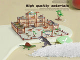 DIY Jurassic Theme Park Building Set for Kids, Creative Dinosaur Arena Toy with Realistic Dinosaurs V1341-ZY-43VALZ7M-215PCS-GREEN