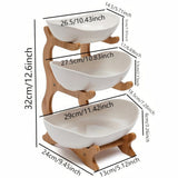 White**Nordic-Style Three-Tier Extendable Fruit Tray Creative Living Room Snack Stand, Adjustable V1106-SGTP001