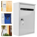 White Lockable Wall Mount Letter Box for Donation Suggestion and Ballot Collection V1370-AZ4-20847