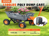 Dump Cart, Poly Garden Dump Cart with Easy to Assemble Steel Frame, Dump Wagon with 2-in-1 V952-SLZXTC1500B0FP7ZKV0