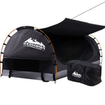 Weisshorn King Single Swag Camping Swags Canvas Free Standing Dome Tent Grey SWAG-C-WING-S-DGR-FC