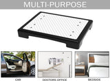 Portable Outdoor Half Step Stool Mobility Aid with Absorbent Non-Slip Grey Mat Compact 43x33cm White V888-ELOSUNG41498