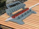 Barbecue Skewer Maker, 11.4x5.0x3.5in Grey Kabob Press Tool, Portable Meat Skewer Machine, BBQ Kebab V1366-AZ2-W-16790