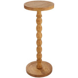 Small Round Side Table Brown, 9.4" Drink Table with Rubberwood Material, Stable, Easy to Assemble, V1369-AZ3-W-08723