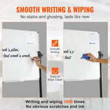 91.5x61cm Rolling Magnetic Whiteboard, Double-sided Mobile Whiteboard, Adjustable Height Dry Erase V952-BBYCDL3624ABSW8OMV0