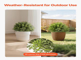 Artificial Topiary Cypress Trees with Ground Spike, 2 Set 406mm Faux Shrubs & Bushes Potted Plants, V952-DDMJCRGXJBS12L95S001V0