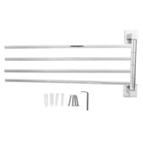 Stainless Steel Towel Rack Bar 180&deg Rotatable Towel Bathrobe Hanger Holder for Bathroom4 Rods V1294-YM0714-3112210088213