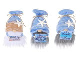 3PCS Blue Beach Gnomes Decoration, Handmade Swedish Plush Elf Holding Funny Sweet Warm Sayings Beach V1366-AZ2-W-04875