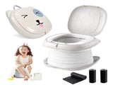 Portable Folding Potty for Toddlers Compact Travel Toilet with Cat Design, Easy to Carry & Clean, V1107-CS-ETCZZDZBQH