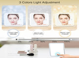 Portable LED Makeup Case with Mirror Rechargeable 3-Color Light, 6 Adjustable Dividers, Brush Roll V1107-CS-LEDHZXH