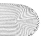 Bedroom Carpet Hand Woven Bedside Rug Study Living Room Oval Carpet Pure Color Floor Mat White V1294-YM0703-3115230026411