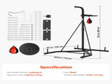 2 in 1 Punching Bag Stand, Steel Heavy Duty Workout Equipment, Adjustable Height Boxing Punching Bag V952-SDZJSDJQJDJ6OB7RL001V0