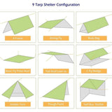 Camping Waterproof Tarpaulin Portable Ripstop Rain Tarp Sunshade for Hiking Picnic, 300 x 290cm V1237-ZY-522-0020