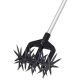 Rotary Cultivator Tool, Hand Held Garden Cultivator with Detachable Tines for Reseeding Grass Or V1366-AZ2-W-05303