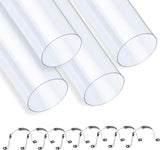 Xadnitu 4 Pieces 2-1/2" x 36" Clear Rigid Pipes, Plastic Round Tubes with Strap Clamps for Home, V1258-DP02-F-293