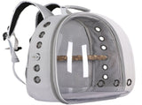 Grey Stylish Transparent PVC Pet Carrier Backpack - Large Capacity, Multi-Use for Birds & V888-ELOSUNG21776