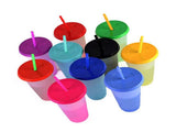 20pcs Color Changing Straw Cups Professional Innovative Food Grade PP Plastic Reusable Cups with V1294-YM0901-3118240153411