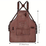 Waterproof Apron Utility Apron Work Apron Industrial Apron Tool Storage Apron - Mocha - Size regular V1106-144-444302-MOC-REGULAR