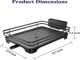 Dish Drying Rack - Multi-Functional Dish Rack for Kitchen Counter with Cutlery Holder, Rust-Proof V1102-COLORBLACK