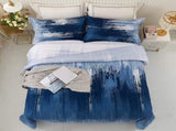 Ombre Blue Comforter Set, King Size, Gradient Blue Grey 3-Piece Boho Bedding V745-MAB010549AJ3