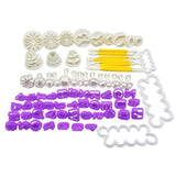 84Pcs Fondant Cake Decorating Cutters Set DIY Cake Baking Modeling Kits Plastic V1369-AZ3-W-21242