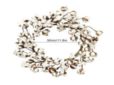 Cotton Head Wreath Decorative Dried Cotton Bolls Wreath for Front Door Wall Window Home Decor V1294-YM0901-XA154A21