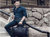 Blue Men's Luxury Crocodile Embossed PU Leather Briefcase With FREE Crocodile Wallet V888-ELOSUNG42052