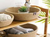 3 Piece Cotton Rope Woven Storage Basket Set Round Cotton Linen Storage Basket for Desktop V1294-YM0703-3117230008411