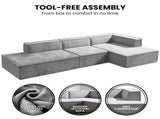 Sarantino Vani 3 Seater Modular Sofa Set - Light Grey SOFA-MLM-315-LGY