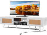 Rattan TV Stand for 65 inch TV, Boho TV Stand with Rattan Door, Entertainment Center with Build-in V952-TBDSJ55YCBSL3PJVTV3