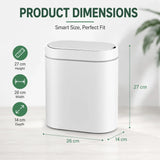 CARLA HOME 7L Automatic Trash Bin with Lid, Motion Sensor Garbage Can White V178-36560